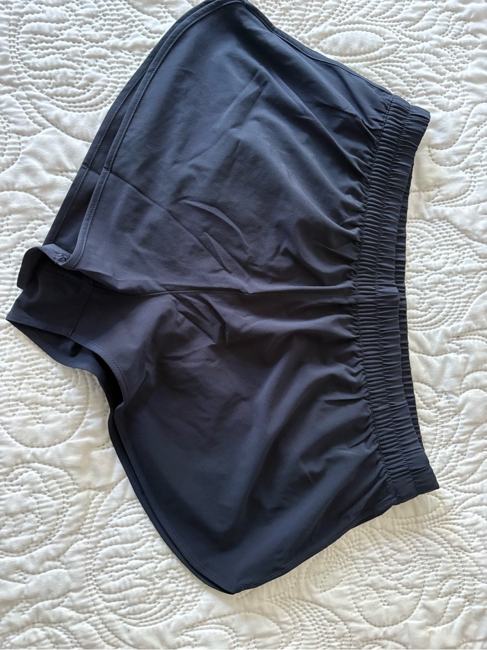 Athleta Navy Blue Athletic Shorts with Elastic Waistband